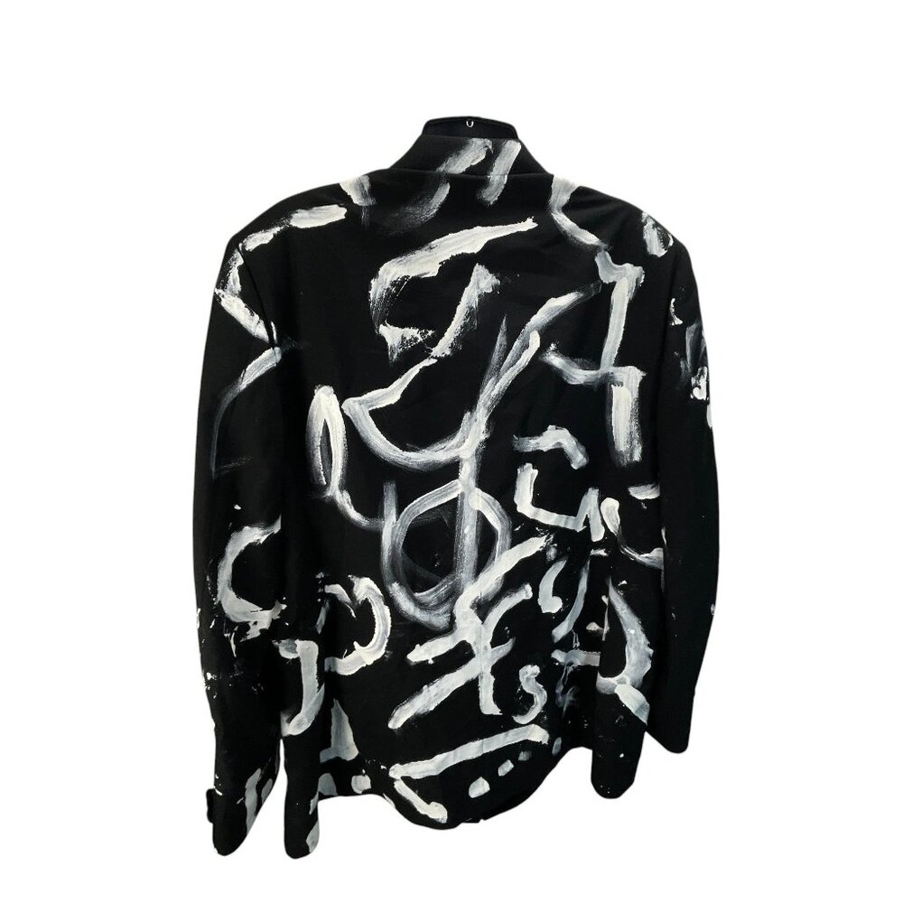 Hand-Painted Abstract Pattern Blazer Jacket Mens … - image 3